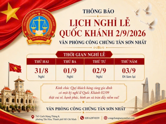Thông báo lịch nghỉ lễ quốc khánh ngày 2/9/2026